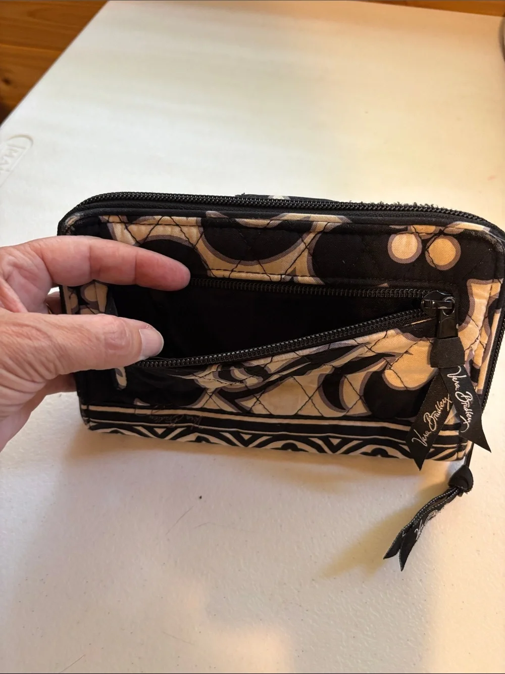 Vera Bradley turnlock wallet in Night and Day
